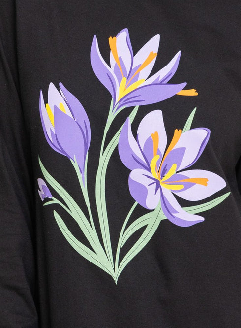 Black Printed Long - Sleeve Design 5 - Khotwh